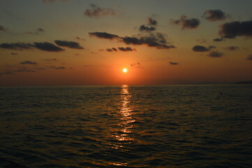 sunset in the sea