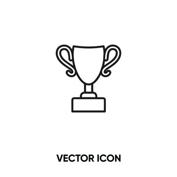 Thophy vector icon. Modern, simple flat vector illustration for website or mobile app.Trophy cup or winner symbol, logo illustration. Pixel perfect vector graphics	