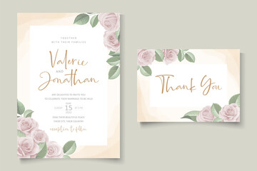 Beautiful flower wedding invitation card template