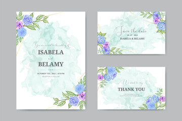 Hand painted watercolor floral wedding invitation
