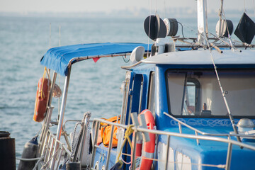 Fishing boat and shrimp boat in the old fishing port