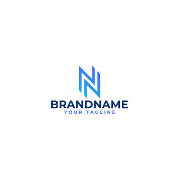 initial letter n nn nnn monogram logo design. minimal vector graphic alphabet symbol template.