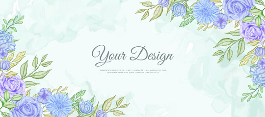 Beautiful wedding colorful floral banner background