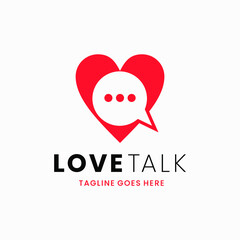 Talk love heart logo vector image