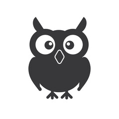 icon of an owl - vector illustration - symbol of wisdom