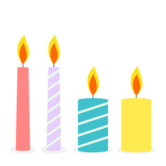 Vector set of festive candles.