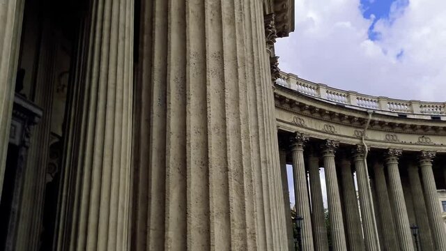 The Stone columns in St. Petersburg. Massive stone columns.