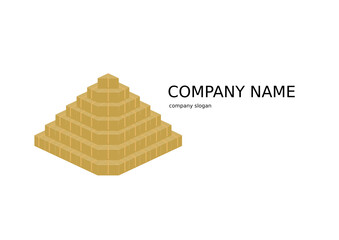 boxes pyramid for delivery companies, logo design, logo design for brochures