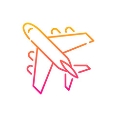 Airplane vector gradient icon style illustration. Eps 10 file