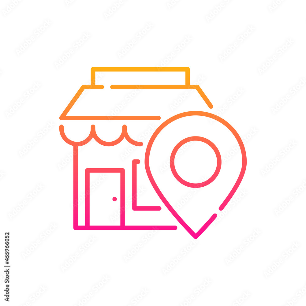 Poster store vector gradient icon style illustration. eps 10 file