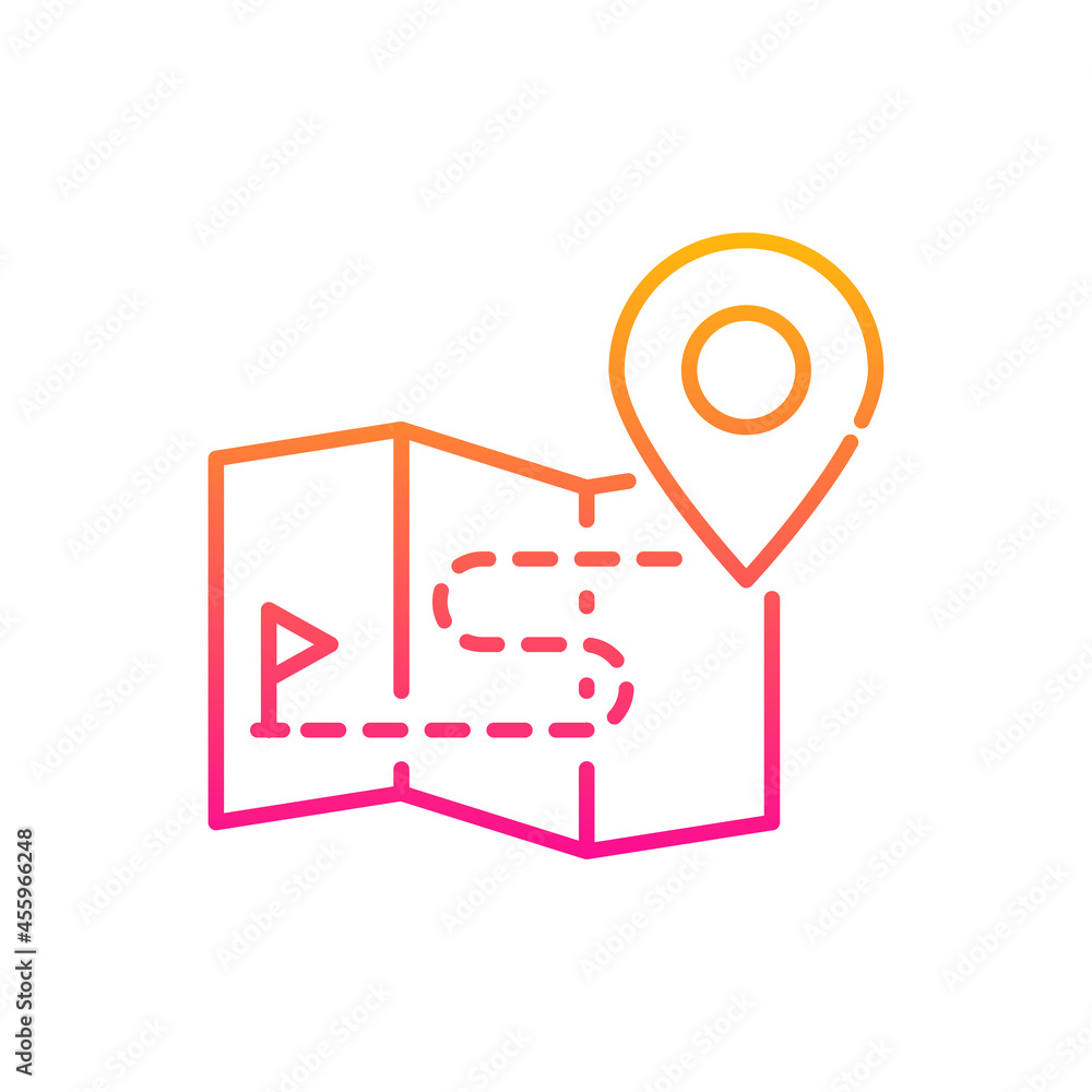 Poster map vector gradient icon style illustration. eps 10 file