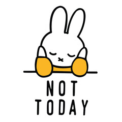 Not Today. A bunny in sad mood vector