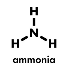 Fototapeta premium Ammonia (NH3) molecule. Skeletal formula.