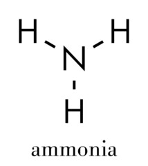 Ammonia (NH3) molecule. Skeletal formula.