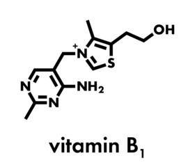 Vitamin B1 (thiamine) molecule. Skeletal formula.