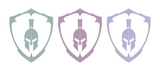 Shield and emblem on a white background, vector illustration