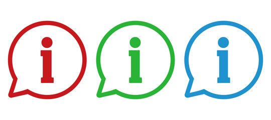 Info speech bubble symbol, vector