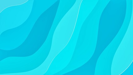 Abstract minimalistic blue line beach, water, sea waves background, paper cut, waves, 16:9 wallpaper