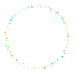 Rainbow Festive Confetti. Carnival Star Falling.