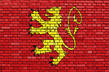 flag of Valletta, Malta painted on brick wall