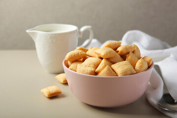 Stuffed corn pads for breakfast on the table close-up