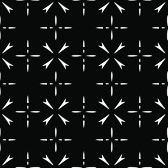 Flower geometric pattern. Seamless vector background. White and black ornament. Ornament for fabric, wallpaper, packaging. Decorative print