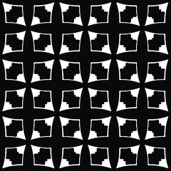 Flower geometric pattern. Seamless vector background. White and black ornament. Ornament for fabric, wallpaper, packaging. Decorative print