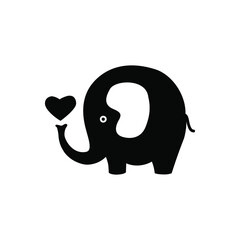 Baby elephant icon vector. circus illustration sign. Love symbol.