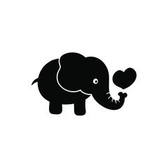 Baby elephant icon vector. circus illustration sign. Love symbol.