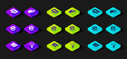 Set Board with graph chart, Magnifying glass and analysis, Social media marketing, Advertising, and SEO optimization icon. Vector