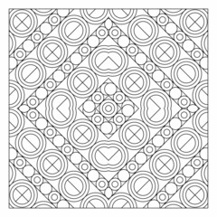 Tile pattern design. Composition of intersecting and overlapping diamonds and circles. Suitable for texture, surface element and coloring #296 EPS8.