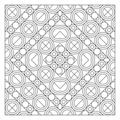 Tile pattern design. Composition of intersecting and overlapping diamonds and circles. Suitable for texture, surface element and coloring #296 EPS8.