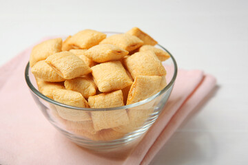 Stuffed corn pads for breakfast on the table close-up