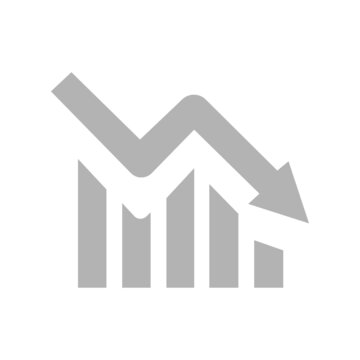 profit decline icon, loss arrow, vector illustration