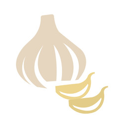 garlic icon on a white background, vector illustration