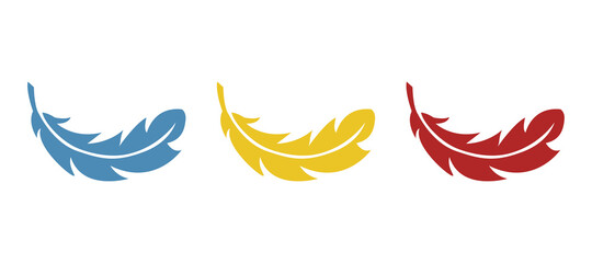 feather icon, bird feather on a white background, vector illustration