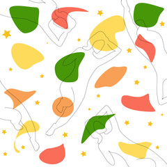 a screensaver with a woman . stars