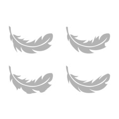 feather icon, bird feather on a white background, vector illustration