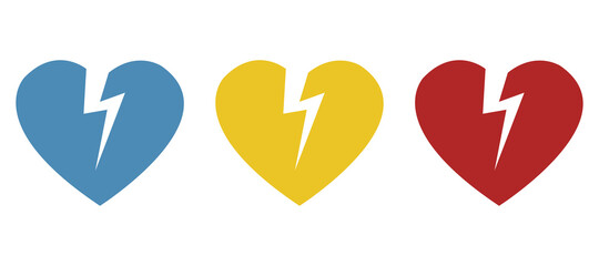 broken heart icon, vector illustration