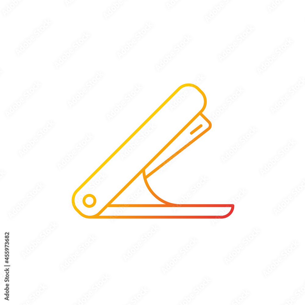Poster stapler gradient linear vector icon. mechanical tool for joining document pages together. school acc