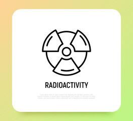 Symbol of radioactivity thin line icon. Modern vector illustration.