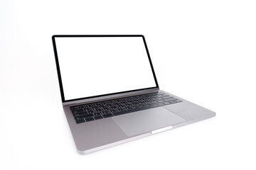  Laptop or notebook with blank screen monitor isolated on white background