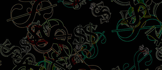 Abstract dollar sign grunge texture background image.