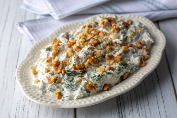 Cherkes tavugu - Chicken on the Circassian In Walnut Sauce (Turkish name; Cerkez tavugu)