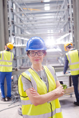 Workers in steel factory