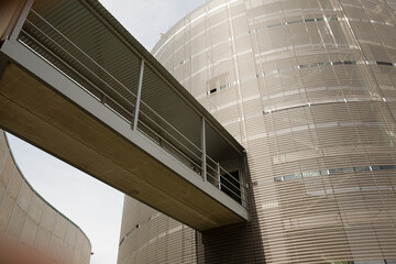 Fototapeta premium Corridor between buildings in steel factory