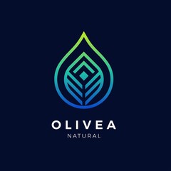 water drops leaf logo vector design