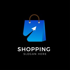 Shopping store logo concept design vector