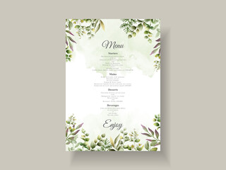 Greenery floral wedding invitation template