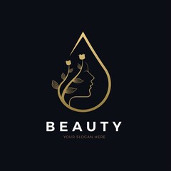 female beauty flower spa logo design vector